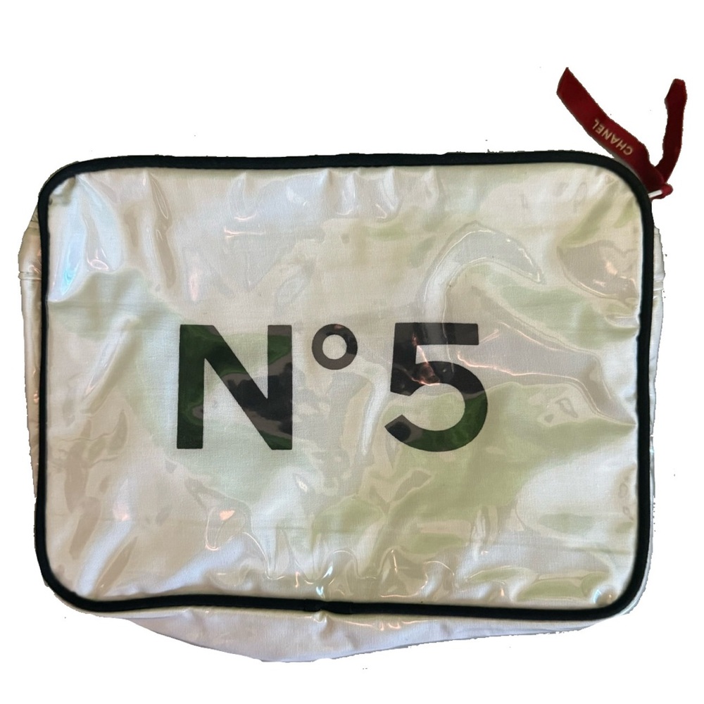 Chanel Vintage 1988 No5 Zip Pouch Makeup Bag Rare Hard to Find